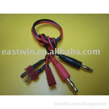 power cable, rechargeable power harness.T plug, banana plug